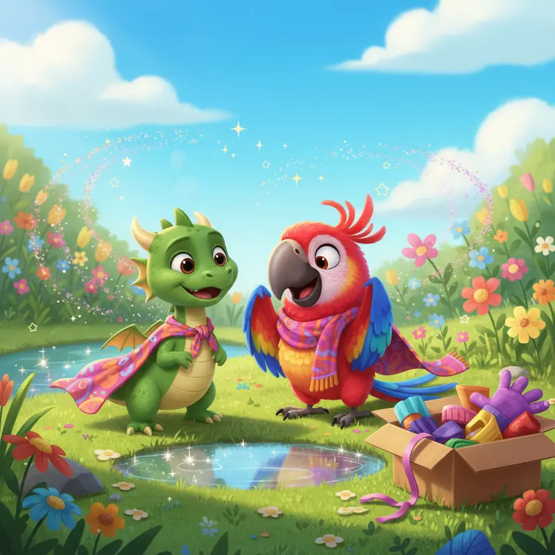 Macaw and Clover play superhero game...