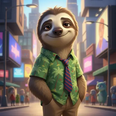 AI-sloth zootopia