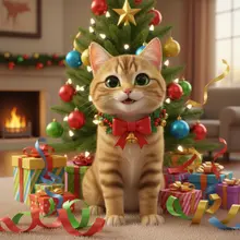 AI-Birman 564 cat christmas